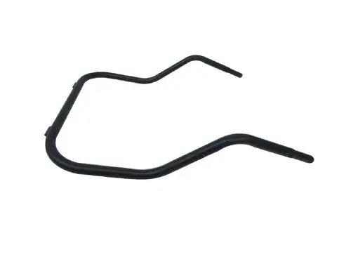 Standbügel von Remko, in schwarzer Metallausführung, mit einer geschwungenen Form und zwei Halterungen an den Enden zur Unterstützung.