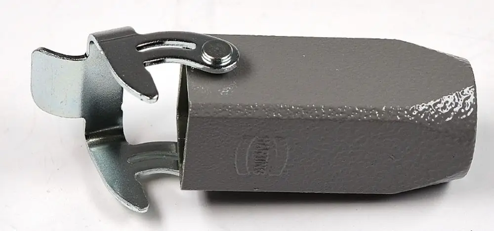 Grauer Verlängerungsstecker mit Metallclip von Remko, geeignet für die Verbindung mit Th.-Steckergehäusen.