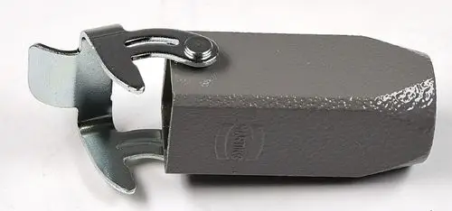 Grauer Verlängerungsstecker mit Metallclip von Remko, geeignet für die Verbindung mit Th.-Steckergehäusen.
