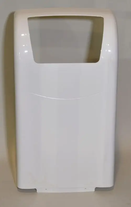 Weißer Abfallbehälter mit öffnungsförmiger Oberseite, der von der Marke Remko stammt. Das Design ist schlicht und funktional, geeignet für verschiedene Umgebungen.