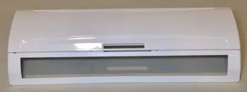 Vorderwand in weiß für ein Remko-Gerät, kompakte Bauform mit einem transparenten Fensterbereich in der Mitte und abgerundeten Kanten.
