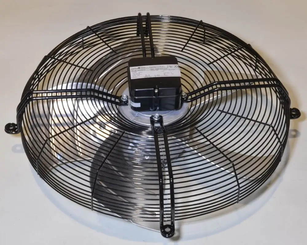 Verflüssigerventilator von Remko mit runder, drahtgestützter Bauweise und zentralem Motor, zur Belüftung und Kühlung in technischen Anwendungen.