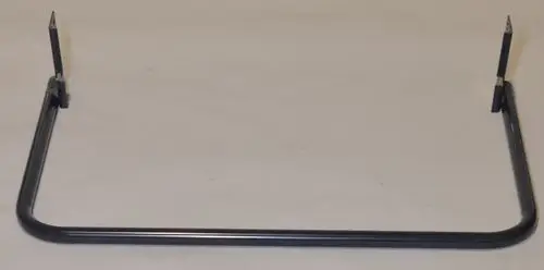 Bügel von Remko mit zwei seitlichen Halterungen, die für eine Montage oder Befestigung konzipiert sind. Das Produkt ist aus Metall und hat eine schwarze Oberfläche.