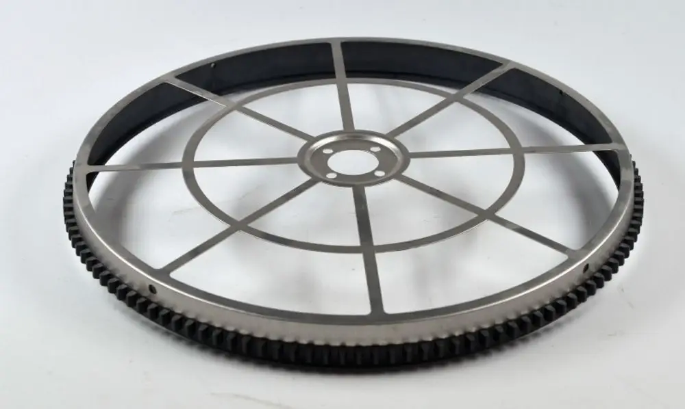 Rotor-Halterung aus Metall mit gitterförmiger Struktur und Zahnkranz. Geeignet für Remko-Anwendungen.