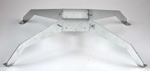 Motorhalterung mit vier stabilen Metallbeinen aus verzinktem Stahl, geeignet für verschiedene Anwendungen. Produkt von Remko.