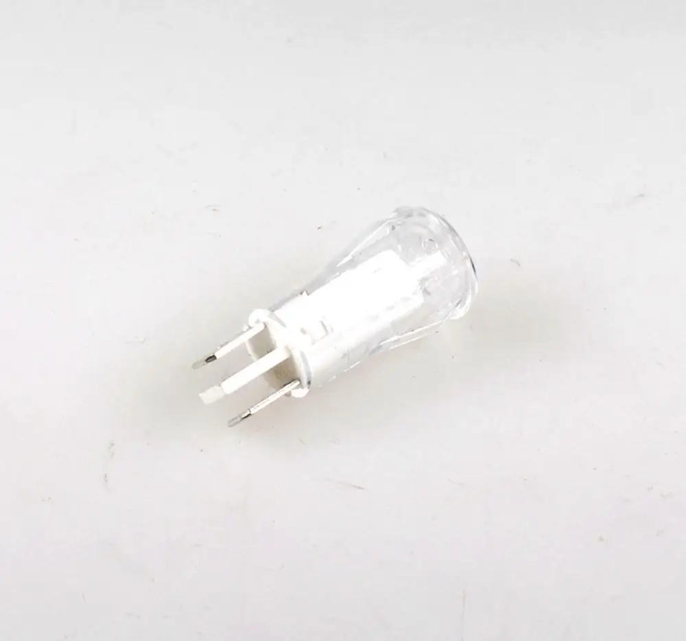Transparente Kontrolllampe von Remko mit zwei Anschlüssen, geeignet für elektrische Anwendungen. Zeigt den Betriebszustand an.