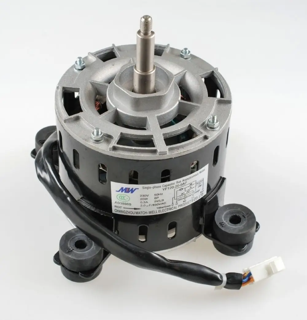 Verdampferventilatormotor mit Kabelanschluss, spezielle Ausführung von Remko, für Einsatz in Kühl- und Klimaanlagen.