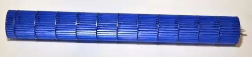 Blaue, zylindrische Komponente mit horizontalen Rillen, die für die Verwendung bei Ventilatoren von Remko bestimmt ist.