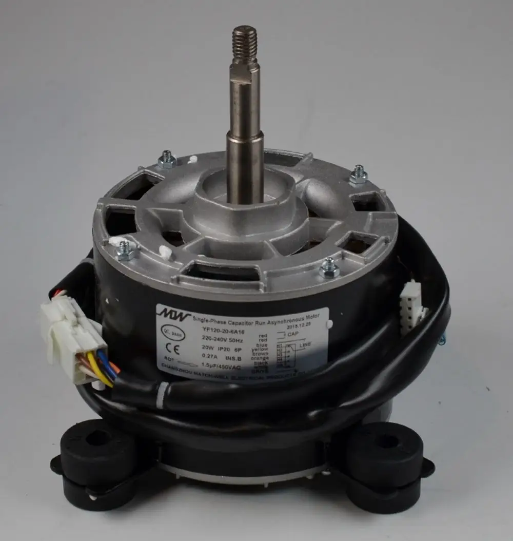 Ein Elektromotor von Remko, mit einem runden Gehäuse, einer zentralen Welle und einem Anschlusskabel. Die technische Beschriftung ist gut sichtbar.