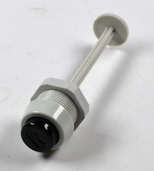 Entriegelungselement für Motorschutzschalter, erkennbar an schwarzem Knopf und Schraubengewinde. Produkt von Remko.