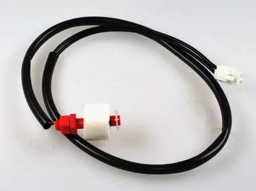 Schwimmerschalter mit roten und weißen Komponenten und zwei schwarzen Kabeln. Das Produkt stammt von der Marke Remko und dient zur Steuerung von Flüssigkeitsniveaus.