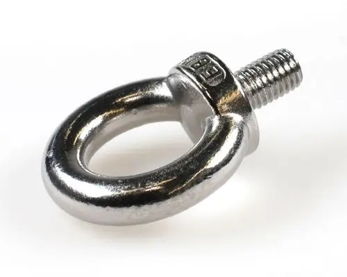 Kranöse von Remko mit einem metallischen Ring und einem angrenzenden Gewinde. Die Oberfläche ist glänzend und das Design ermöglicht vielseitige Befestigungsmöglichkeiten.