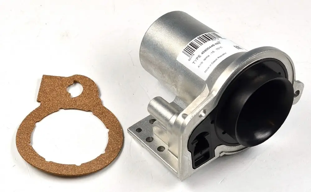 Remko-Ventilationskomponente aus Metall mit schwarzem Kunststoffelement. Gasket zur Abdichtung daneben. Ergonomisches Design für die Installation in Heizsystemen.