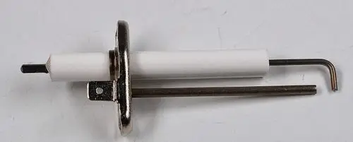 Weißes Kondensatüberwachungsgerät mit Metallbasis und zwei Metallstiften, hergestellt von Remko. Die Konstruktion ist für die Überwachung von Kondensatanwendungen ausgelegt.