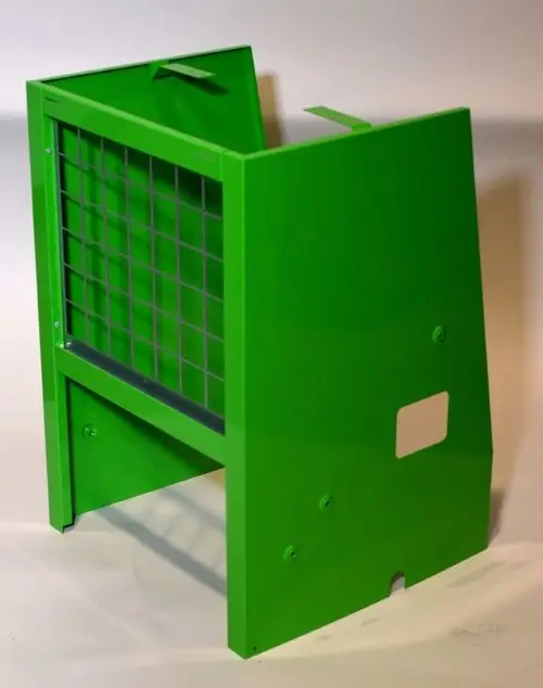 Grünes Grundgehäuse mit Gitterstruktur, vermutlich von Remko, auf einem neutralen Hintergrund. Das Produkt hat eine einfache rechteckige Form mit sichtbaren Befestigungslöchern.