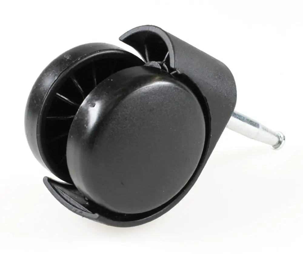 Schwarze Lenkrolle mit Metallstift, geeignet für verschiedene Anwendungen. Produkt von Remko zur einfachen Mobilität von Möbeln oder Geräten.