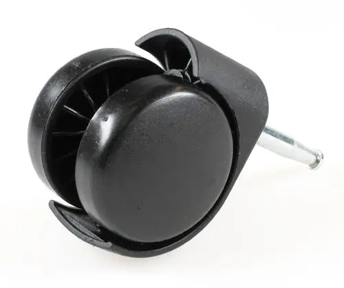 Schwarze Lenkrolle mit Metallstift, geeignet für verschiedene Anwendungen. Produkt von Remko zur einfachen Mobilität von Möbeln oder Geräten.