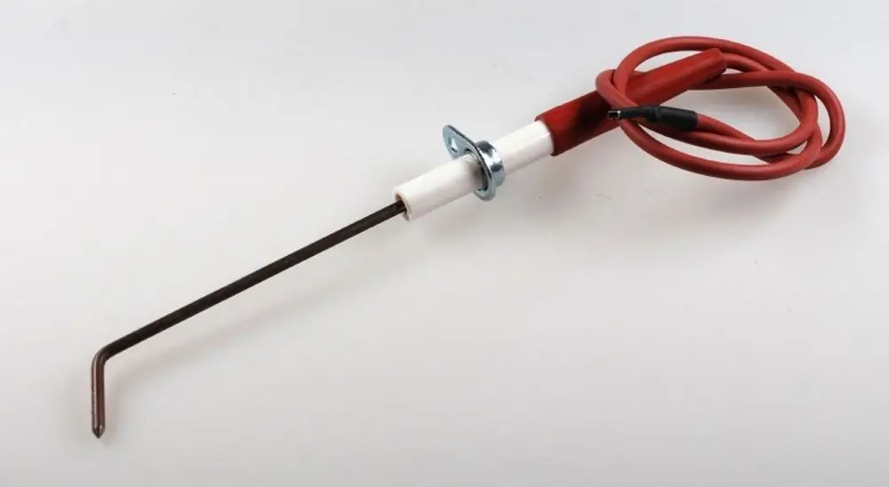 Zündelektrode mit Kabel von Remko, ausgestattet mit einem langen, gebogenen Metallstab und einem isolierten Kabel für elektrische Verbindungen.