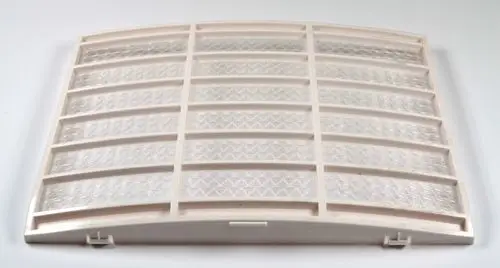 Remko Ansauggitter mit Grobfilter, rechteckige Form, helle Kunststoffstruktur, feines Siebdesign zur Luftfiltration, geeignet für Luftzirkulation in Geräten.