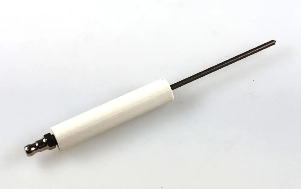 Ionisationselektrode von Remko mit einem langen, schwarzen Metallstift und einem weißen Griff. Geeignet für technische Anwendungen.