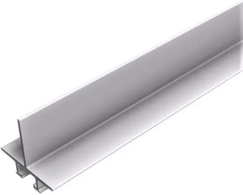 Schletter-Profil aus Aluminium, längliche, flache Form mit offenen Enden. Geeignet für Montage und Verbindung in verschiedenen Anwendungen.