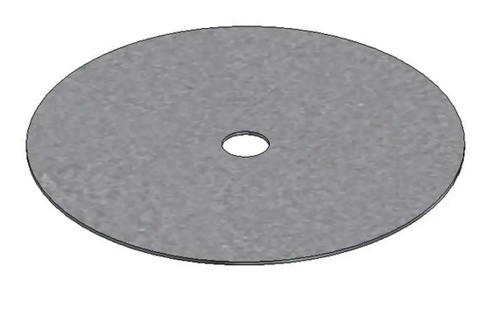 Runder grauer Bitu-Pad von SL Rack mit zentralem Loch. Die Oberfläche ist eben und ohne besondere Strukturen.