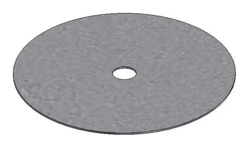 Runder grauer Bitu-Pad von SL Rack mit zentralem Loch. Die Oberfläche ist eben und ohne besondere Strukturen.