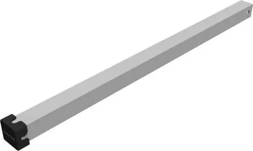 Strebe mit schwarzer Endkappe und einem schlichten, geraden Design. Das Produkt ist Teil des Schletter Systems und eignet sich für strukturelle Anwendungen.
