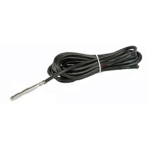 Fronius PT 1000 Umgebungstemperatur-Sensor mit einem langen schwarzen Kabel und einem Metallstecker am Ende, zur Messung der Umgebungstemperatur geeignet.