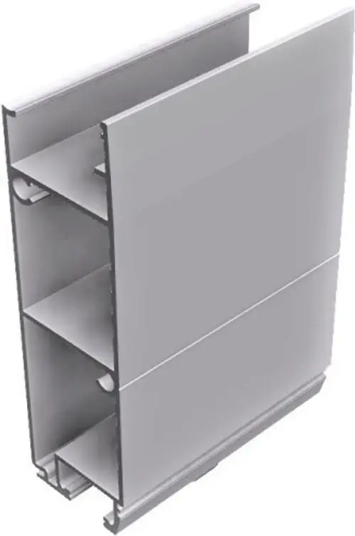 Aluminium-Profil von Schletter mit mehreren Kanälen für die strukturelle Unterstützung. Das Produkt zeigt eine rechteckige Form und glatte Oberflächen.