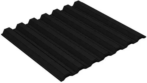 Schwarze Bodenplatte mit gerillter Oberfläche, hergestellt von K2 Systems, ideal für den Einsatz im Außenbereich oder auf Terrassen.