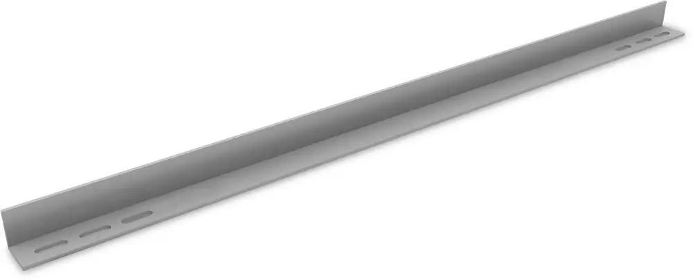 Langes, flaches Metallprofil von K2 Systems mit einer durchgehenden Vertiefung und mehreren Befestigungslöchern auf einer Seite, geeignet für verschiedene Anwendungen.