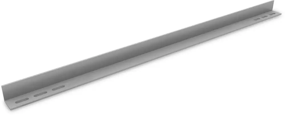 Aluminiumprofil mit einer länglichen, offenen Form und mehreren Befestigungslöchern. Teil eines Montagesystems von K2 Systems.