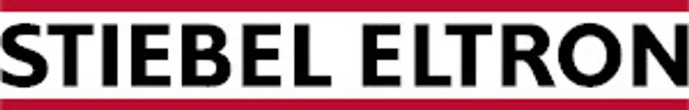 Stiebel Eltron Produkt mit einem roten und weißen Logo, möglicherweise ein Netzpumpenmodul. Die Darstellung zeigt klare Linien und ein einfaches Design auf hellem Hintergrund.