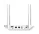 Weißer Netzwerk-Gateway von Hoymiles mit zwei Antennen. Rückseite zeigt Anschlussmöglichkeiten: zwei Ethernet-Ports, USB-Anschluss und Stromversorgung.