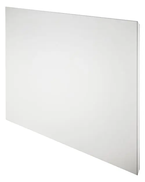 Metallene Infrarotheizung in Weiß von Dimplex, rechteckige Form, flache Bauweise, geeignet zur Wandmontage, unauffälliges Design für verschiedene Räume.