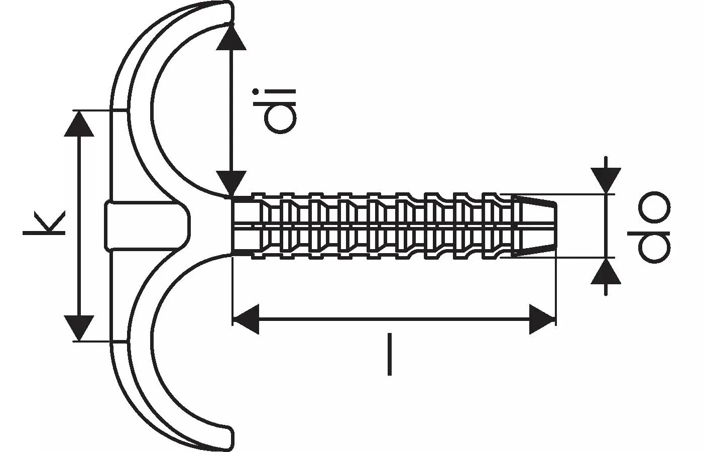 Technisches Diagramm eines doppelseitigen Dübelhakens, konzipiert von Uponor, mit Abmessungen und Details zur Form und Struktur.