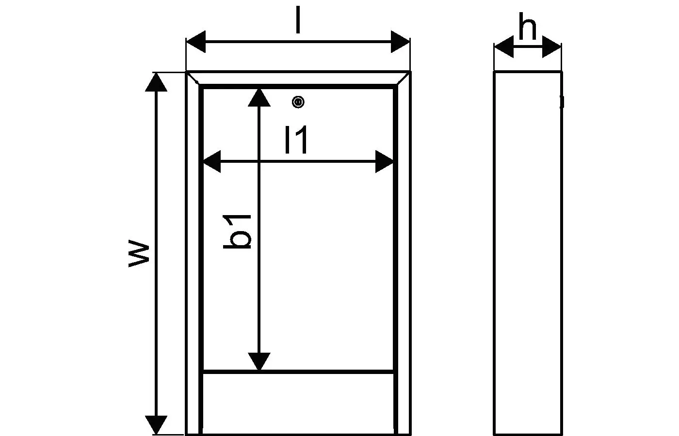 Auf dem Bild ist ein technisches Diagramm eines Schrankes zu sehen, das Maße und verschiedene Abmessungen zeigt, beschriftet mit spezifischen Details für die Installation. Marke: Uponor.