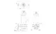 Zeichnung einer Tauchmotorpumpe von Grundfos mit detaillierten Maßen und Anschlüssen. Seitenansicht, Oberansicht und technische Details sind dargestellt.