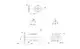 Tauchmotorpumpe von Grundfos mit einem robusten Gehäuse und verschiedenen Anschlussmaße, dargestellt in Seiten- und Draufsicht für technische Details.