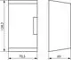 Wandmontage-Set in schematischer Darstellung, seitliche Ansicht. Abmessungen dargestellt, Marke Theben erkennbar. Keine weiteren Produktdetails sichtbar.