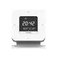 Digitaler Thermostat von Theben mit LCD-Display, Anzeige der Temperatur und Uhrzeit, Tasten zur Einstellung, montiert auf einer Halterung.