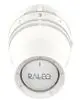 Nahaufnahme eines weißen Heizkörperthermostats von Raleo.