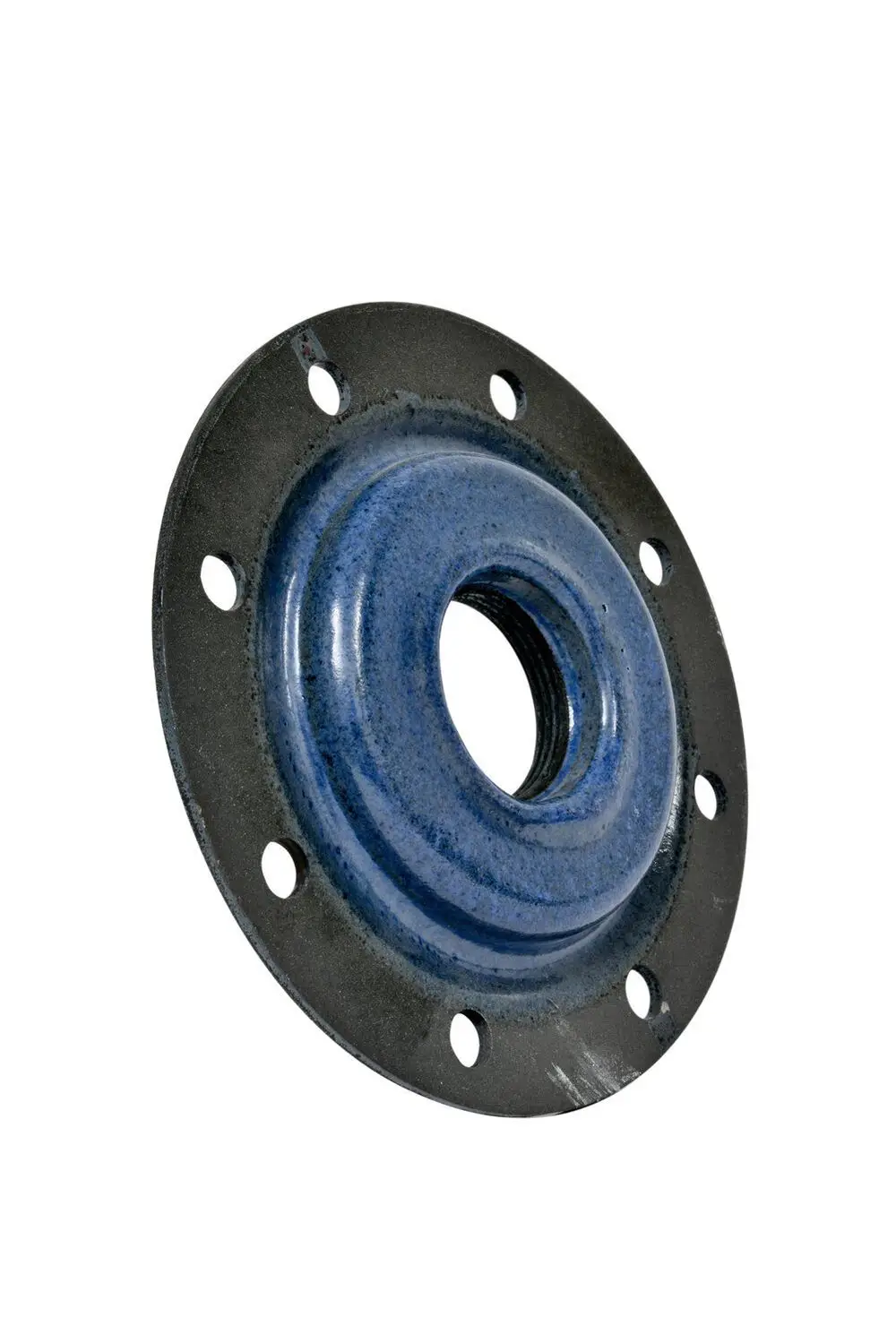 Flanschdeckel in blauer und schwarzer Ausführung von Reflex Winkelmann, geeignet für eine Muffenverbindung, mit durchgehenden Bohrungen zur Montage.