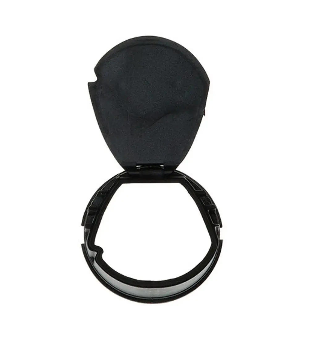 Schwarze Zuluftklappe von Brötje mit klappbarem Deckel und runder Form, geeignet zur Luftregulierung in Heizsystemen.