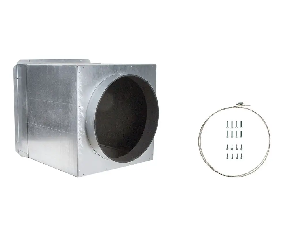Metallene Wanddurchführung mit rundem Anschluss und Befestigungssatz, geeignet für Zu- und Abluftsysteme, von Brötje.