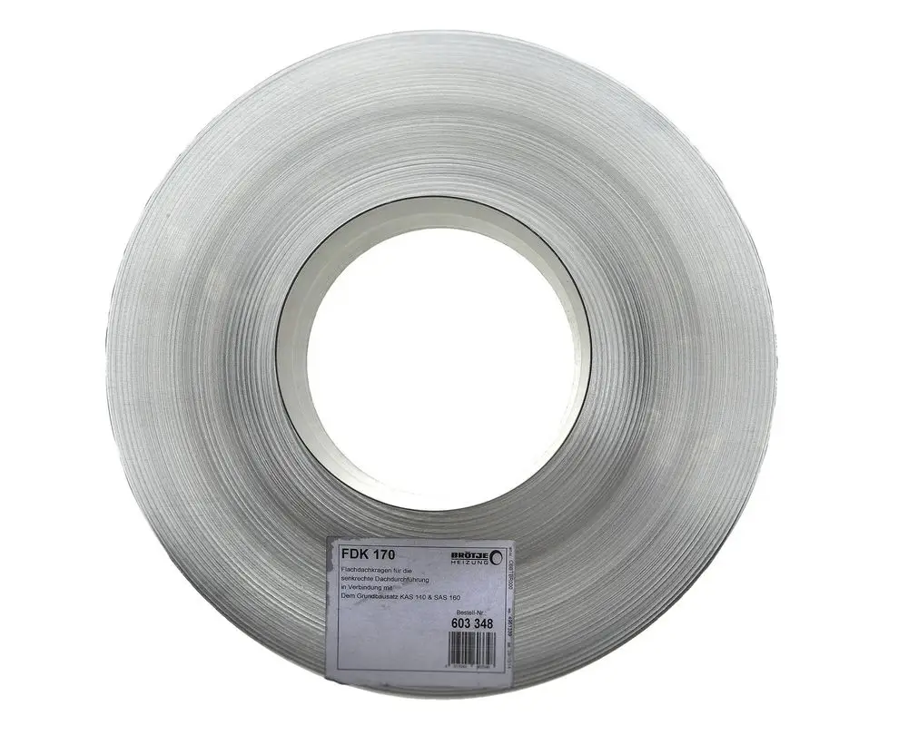 Rollenaus Aluminium mit einer glatten Oberfläche, beschriftet mit Artikelnummer und Markenname Brötje. Ideal für spezielle Anwendungen im Bau- und Heizungsbereich.