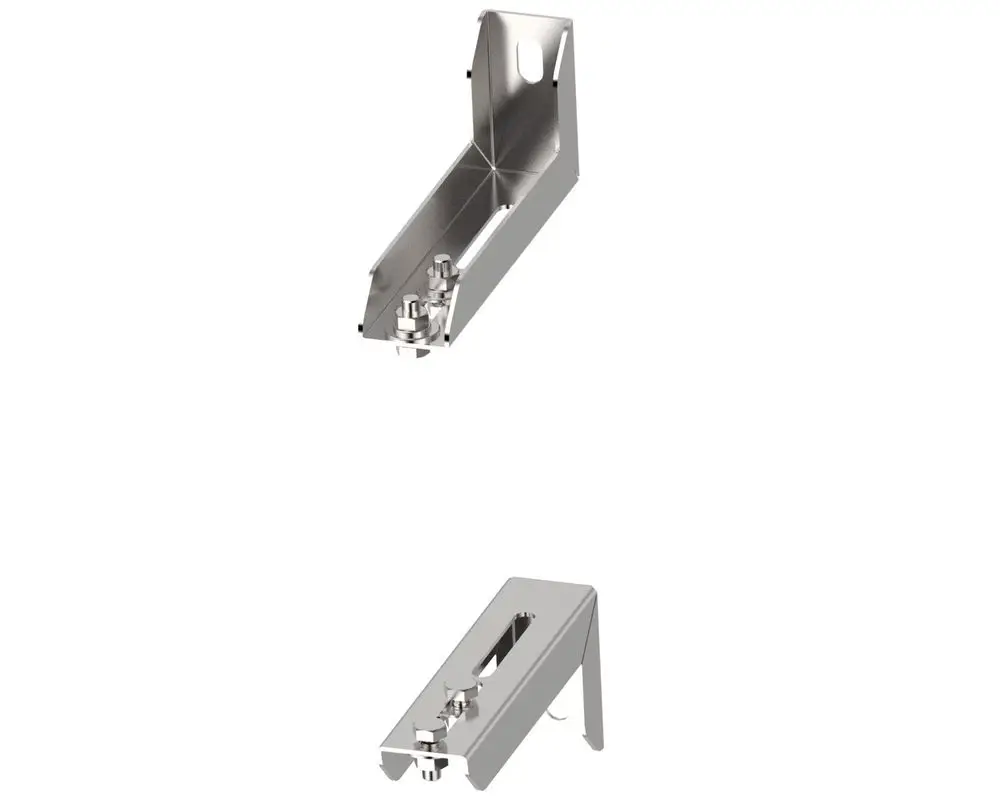 Verlängerung für Rohrschelle von Brötje, aus Edelstahl. Das Produkt zeigt eine einfache, funktionale Bauform mit integrierter Befestigungstechnik.