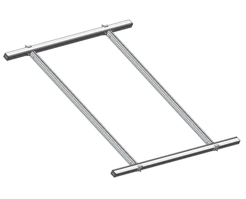 Brötje Solar Aufdach-Grundset aus vier Aluminiumprofilen mit Verbindungselementen. Das Set dient der Montage von Solaranlagen auf Dächern.