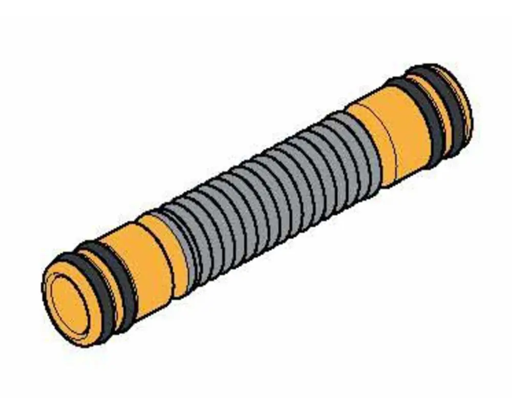 Schnellverbinder von Brötje, bestehend aus einem länglichen, flexiblen Element mit rippierter Oberfläche und Dichtungsringen an beiden Enden.